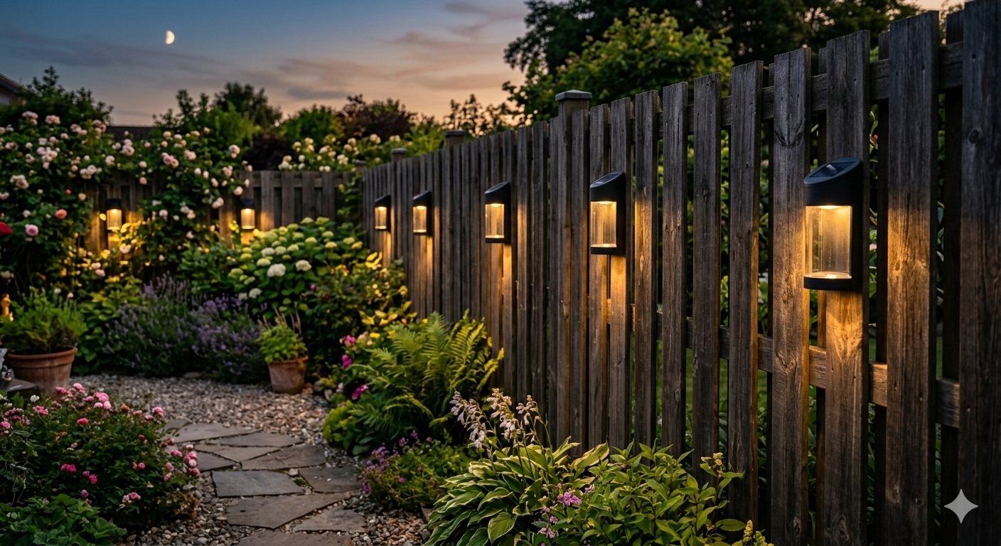 Solar Fence Lights Outdoor