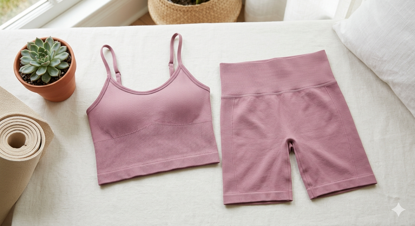 2 Piece Workout Sets for Women Spaghetti Straps Tank Top High Waist Tummy Control Bike Shorts