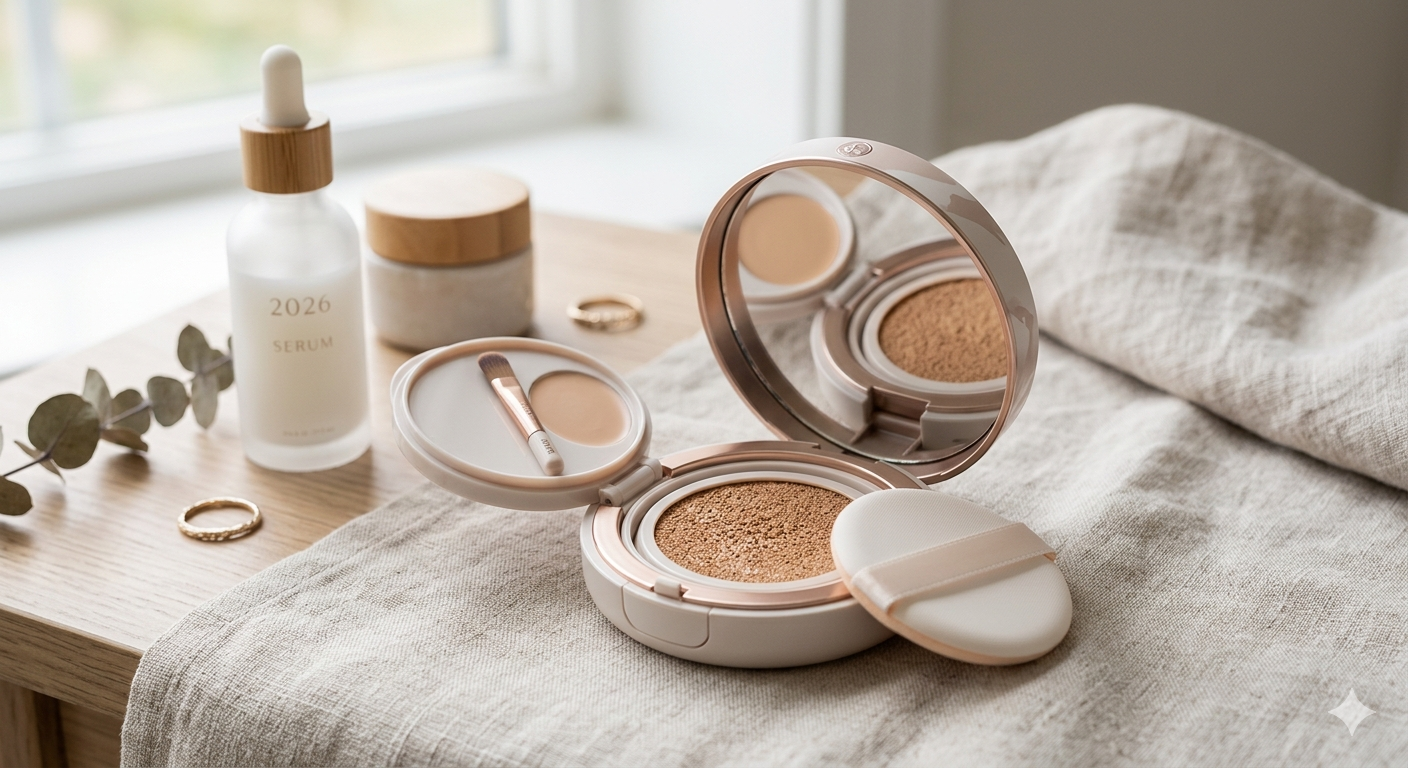 2026New Multi-Function Makeup Base Compact with Concealer, Cushion Foundation