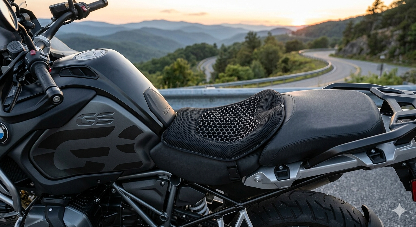 Motorcycle Seat Cushion Gel Pad Foldable Soft Seats with Pressure Relief Pads for Motorcycles