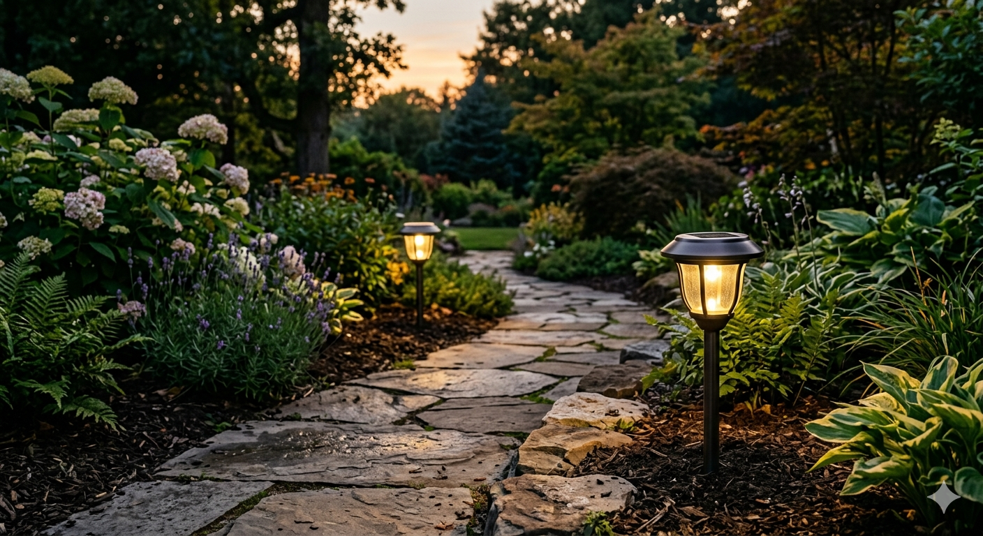 Set of 2 Outdoor Solar Lights