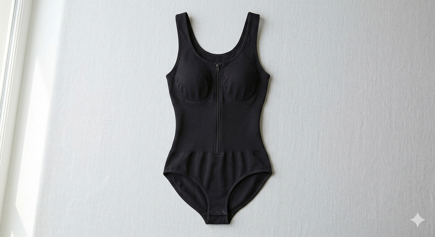 Women's Shapewear Bodysuit Tummy Control Seamless Zip-Up Body Shaper Waist Defining Silhouette