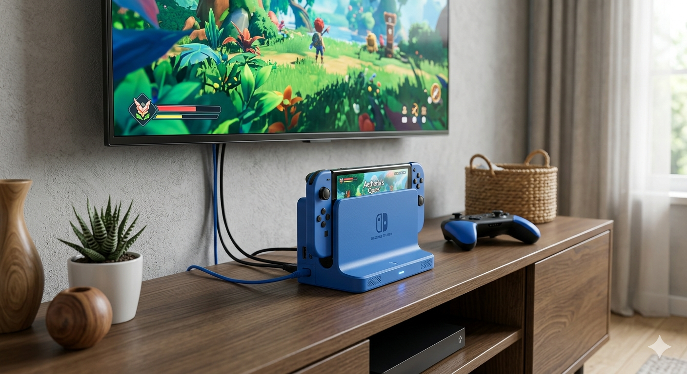Blue TV Docking Station for Nintendo Switch 2