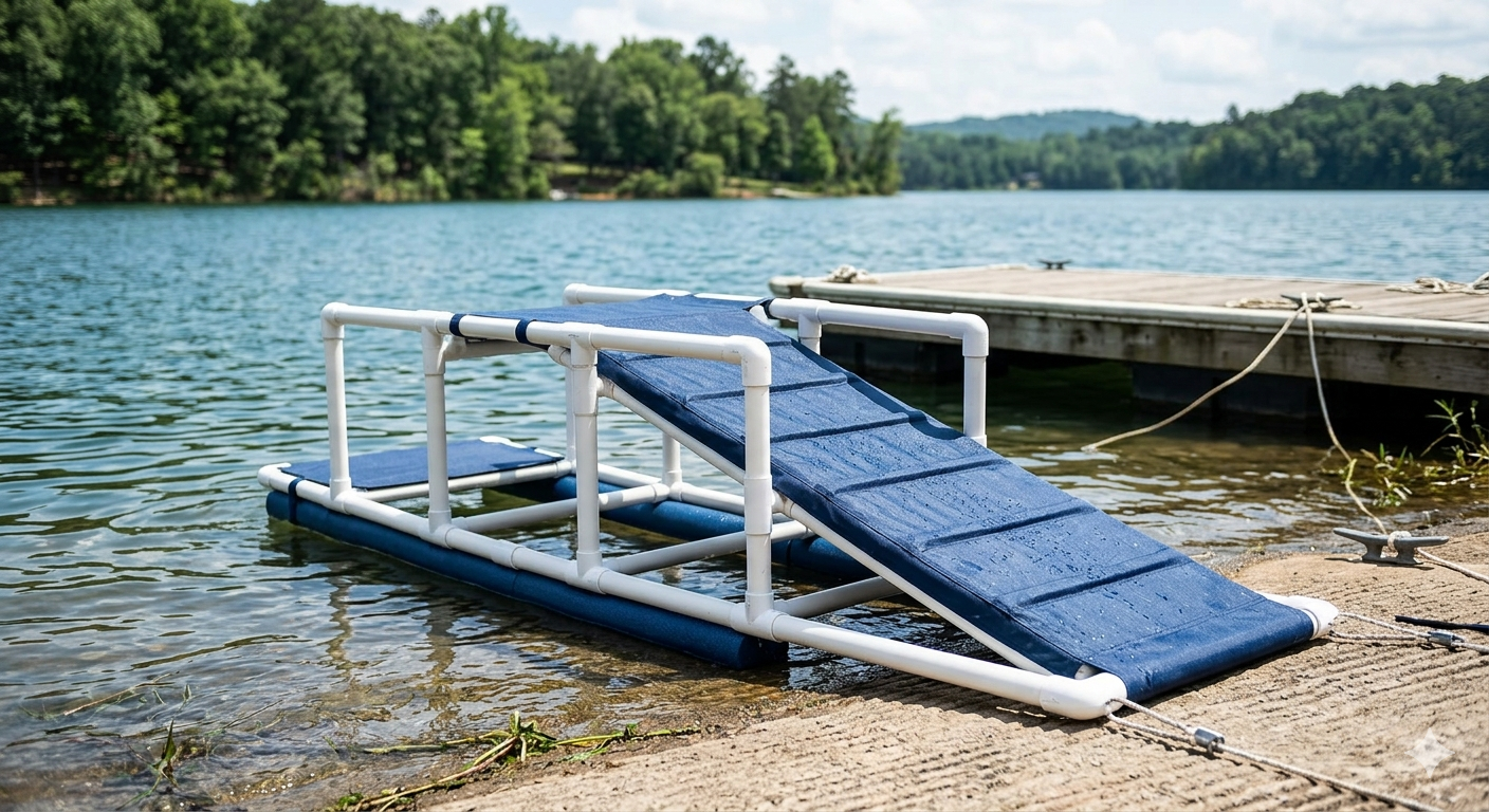 Small dog boat ramp floating oxford and pvc