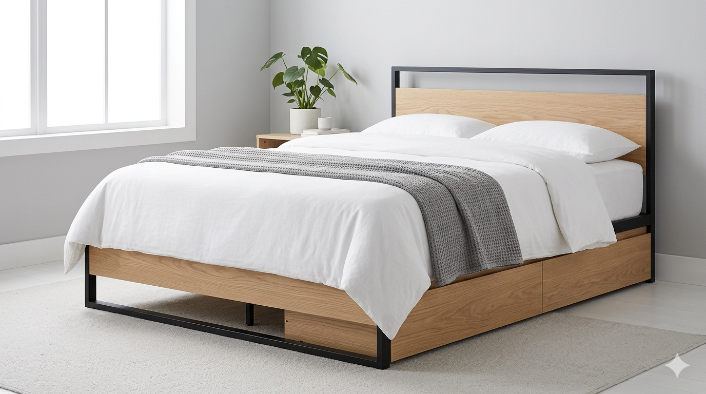 Bed frame unipeak