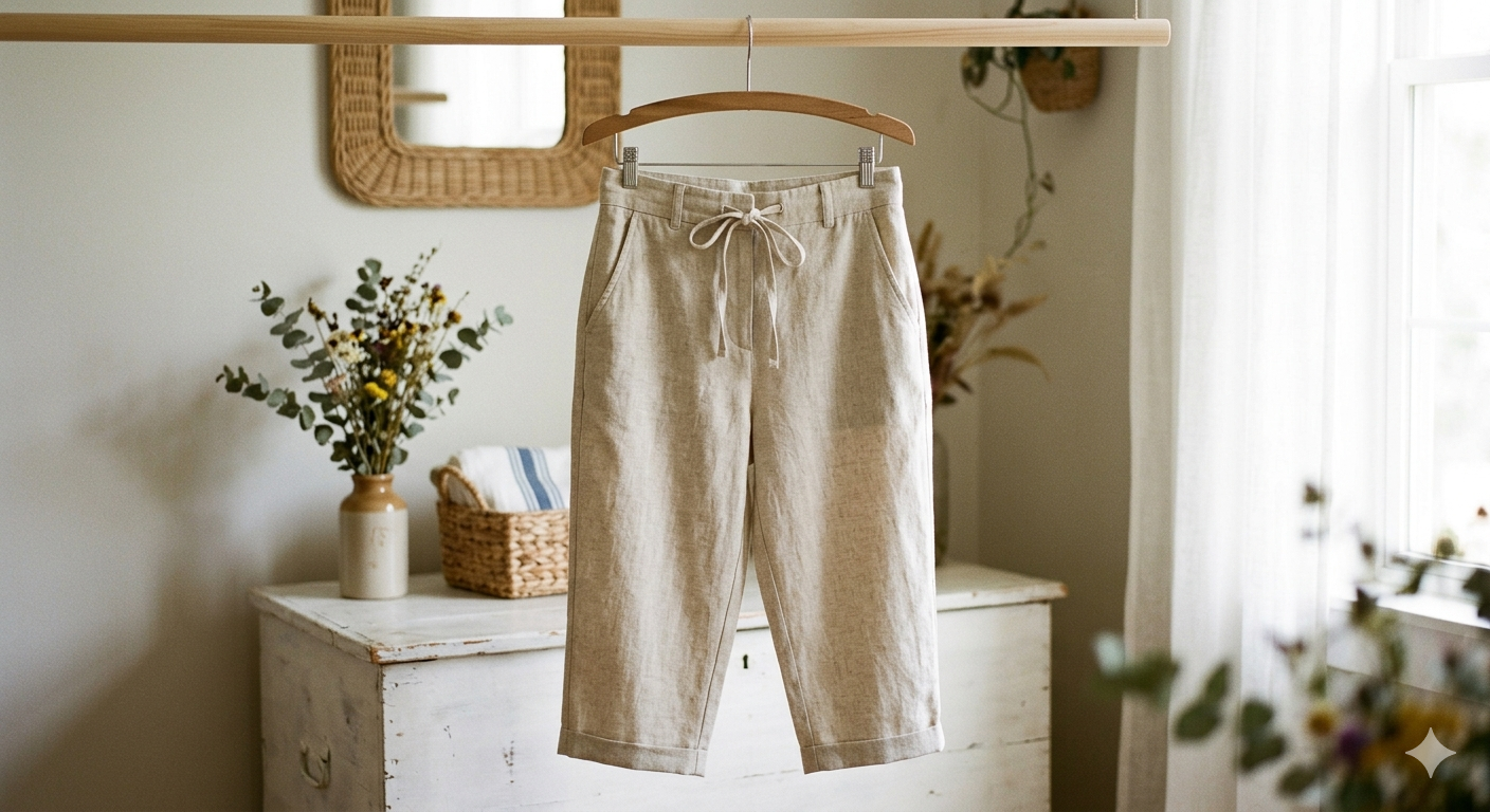 Capris for Women with Pockets Women's Cotton Linen High Waisted Pants Dressy Casual Cropped Pant Casual Summer Clothes