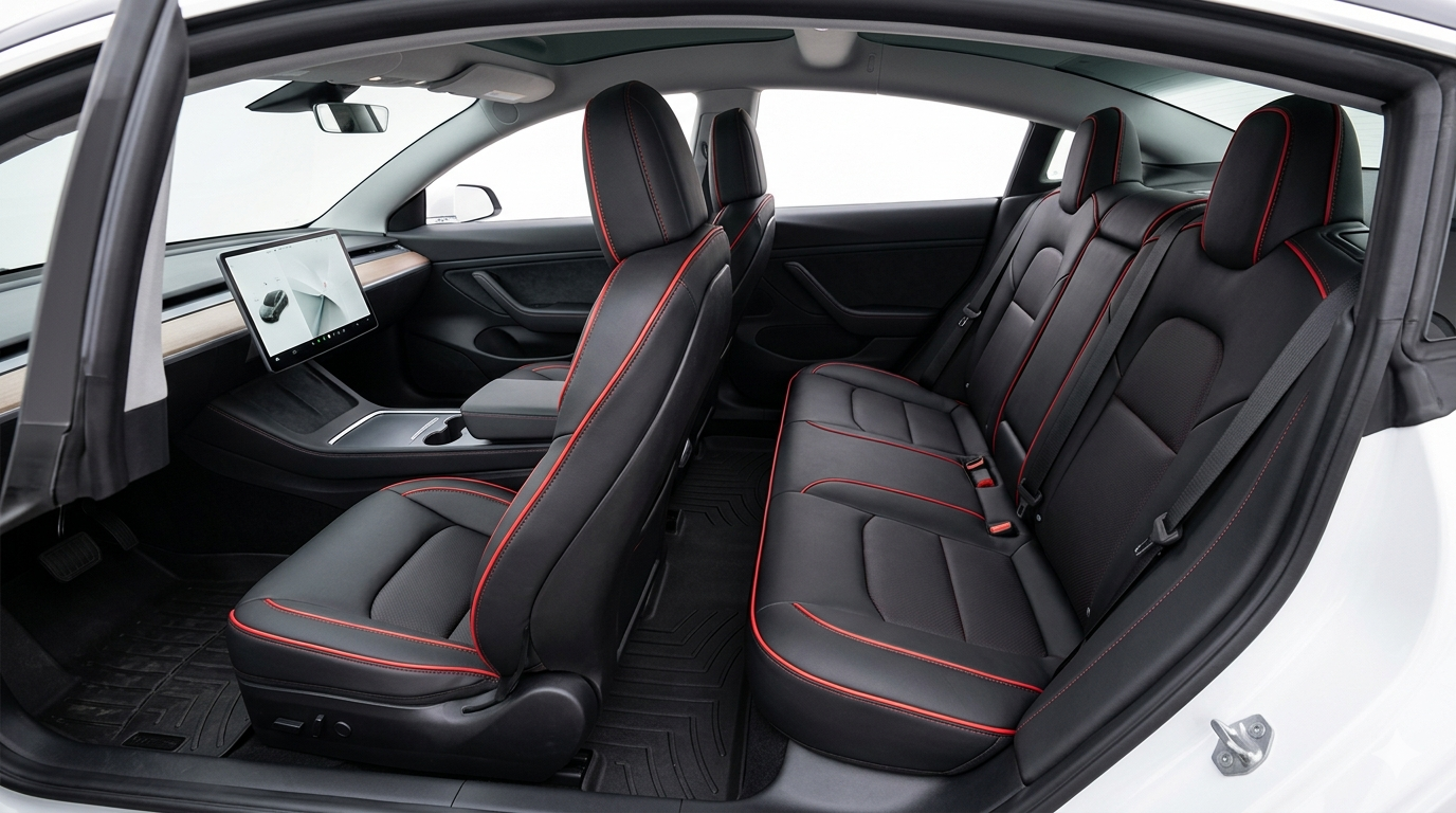 Coverado Car Seat Covers for Tesla Model 3, Full Set 5 Seater