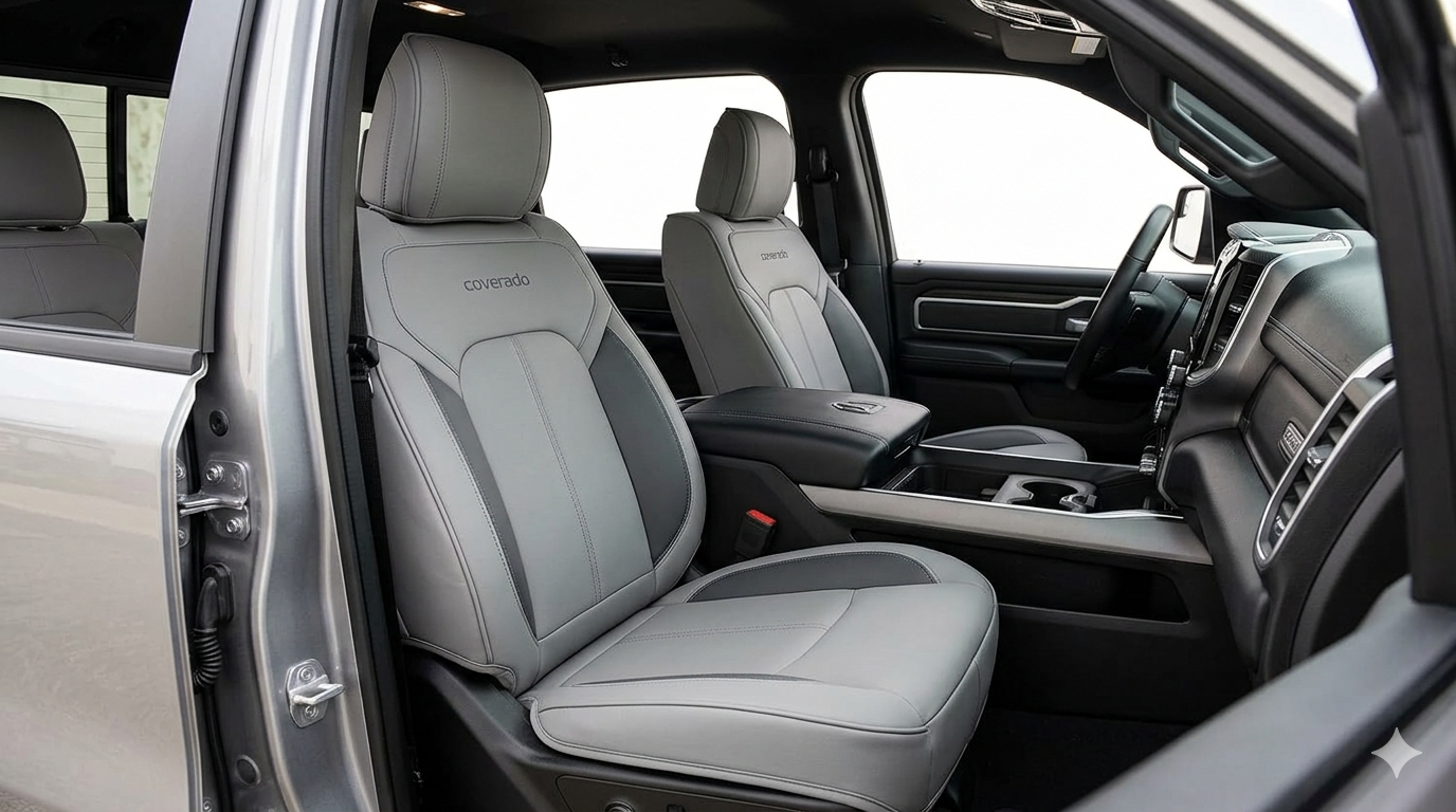 Coverado Gray Front Seat Covers for Dodge Ram