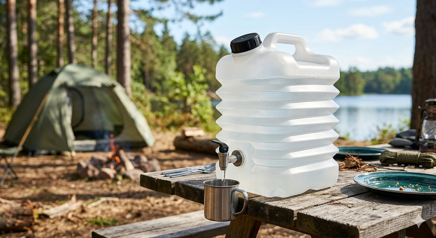 Camping Water Container 5.3 Gallon Collapsible Water Jug with Spout - Reusable Plastic Flasks