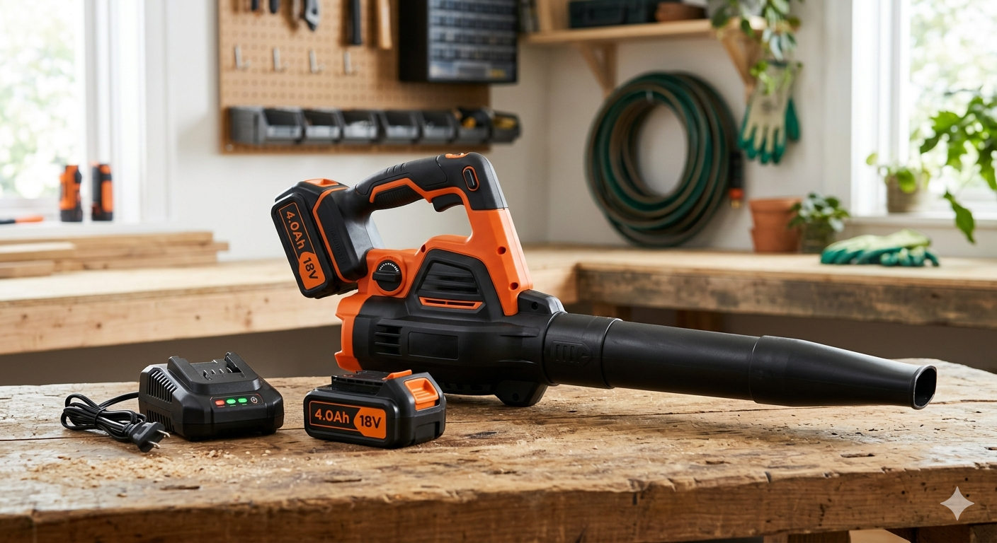Cordless Leaf Blower with 2 X 4.0Ah Battery and Charger