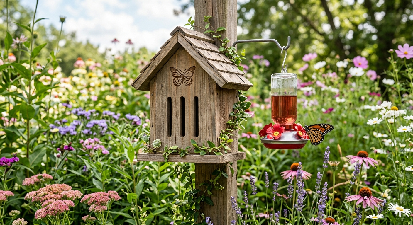 butterfly house and feeder