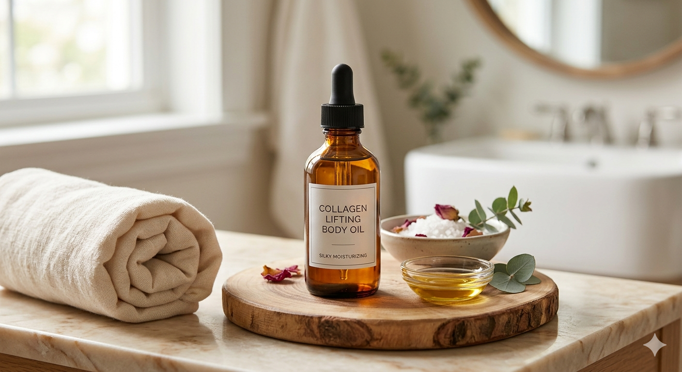 Collagen Lifting Body Oil, Silky Moisturizing Body Oil for Dry Skin