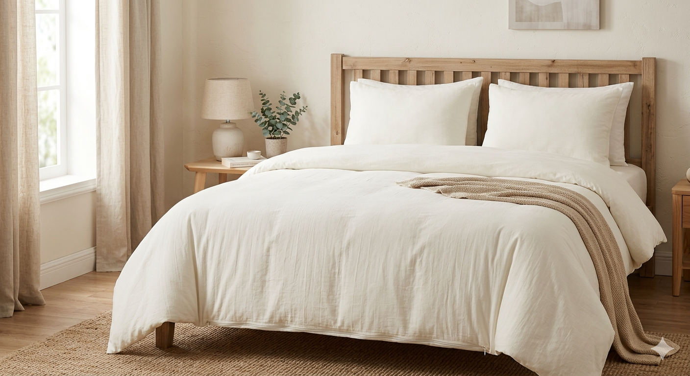 Cream White Soft Duvet Cover Twin Washed Microfiber with Zipper Closure 3 Pieces Ivory Modern Bedding Set 1 Boho Comforter Cover 68”x86” with 2 Pillowcases