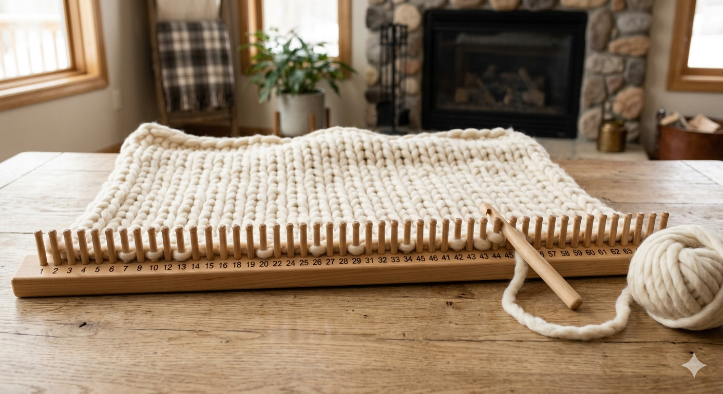 60 inch Chunky Blankets Loom Knitting Looms for Chunky Blanket with Numbered Pegs
