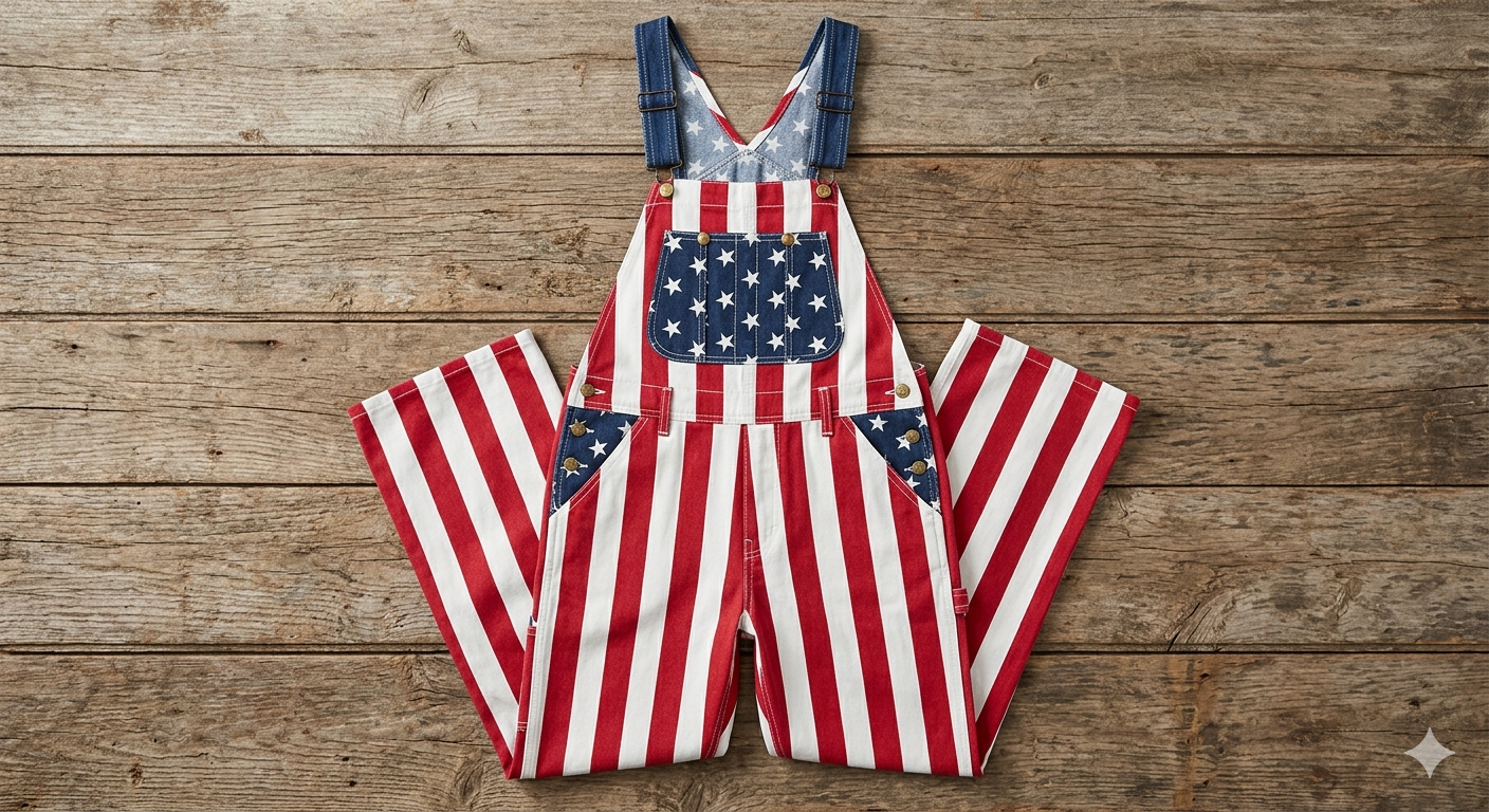 American Flag Overalls for Men