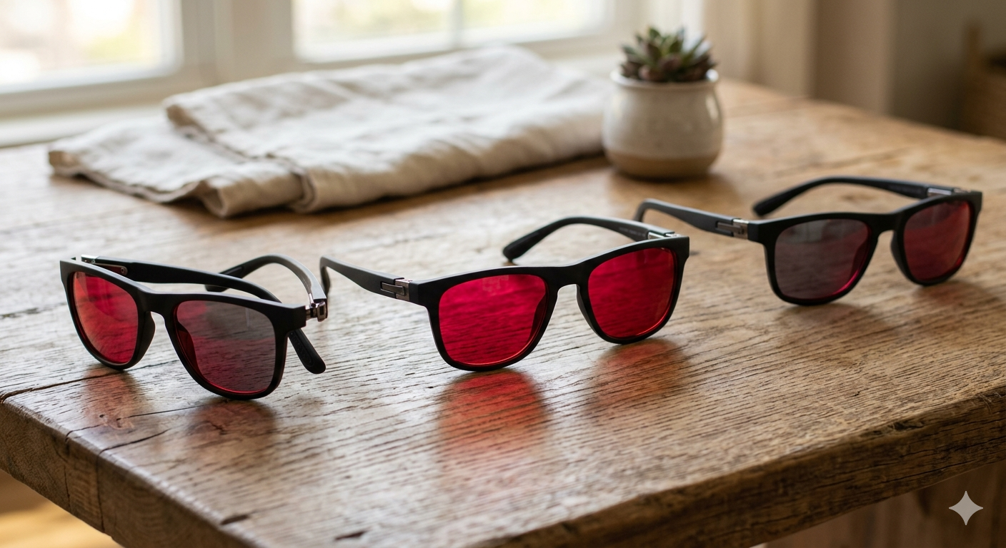 4 PCS Red Light Therapy Glasses