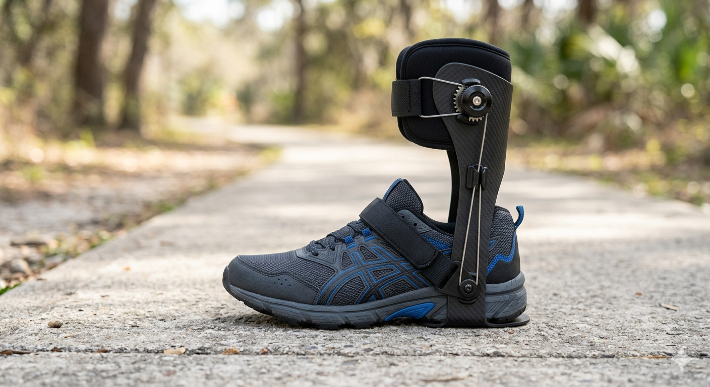 AFO Foot Drop Brace for Walking with Shoes, Upgraded Knob & Steel Wire