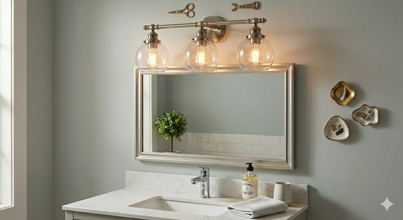 3-Light Bathroom Vanity Light Fixtures,