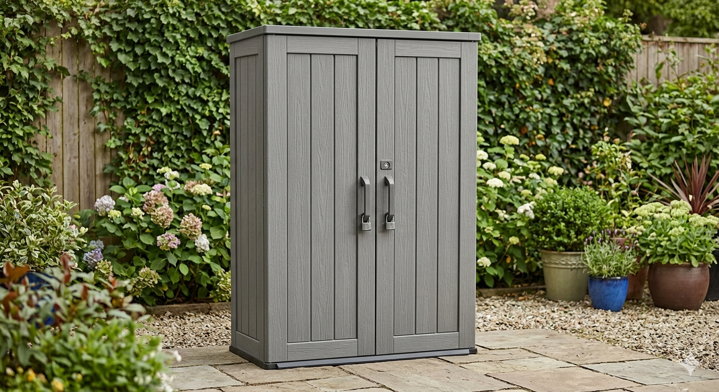 Outdoor Storage Cabinet 36 Cu Ft with Lockable Doors