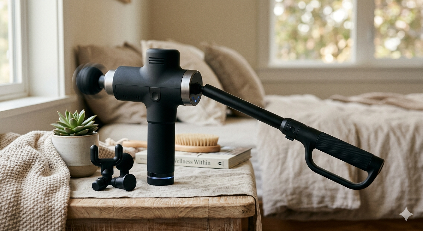 Head Massage Gun with Upgraded Detachable Extension Handle – Deep Tissue Percussion Massager for Neck