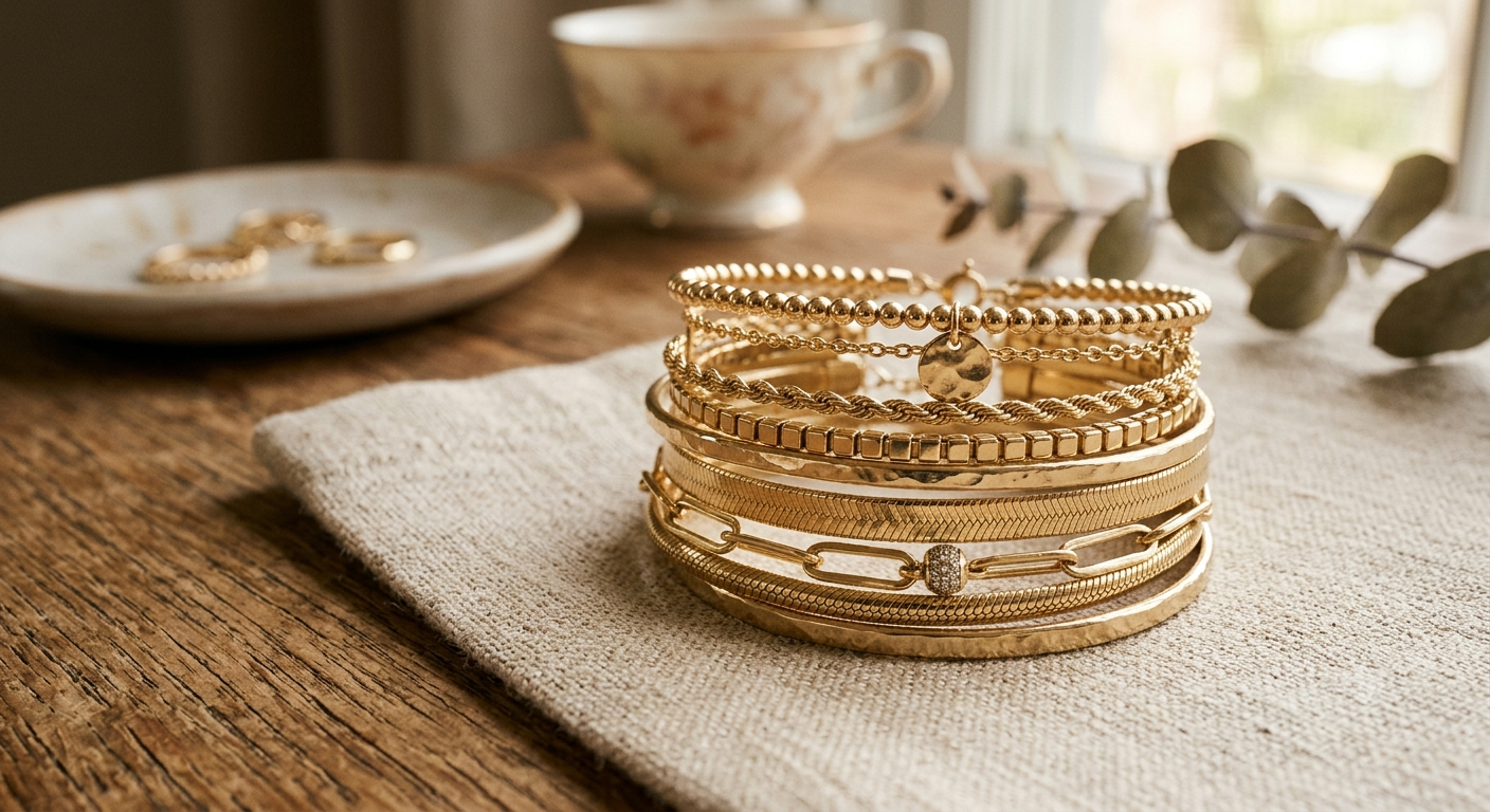 Gold Bracelets for Women Stackable