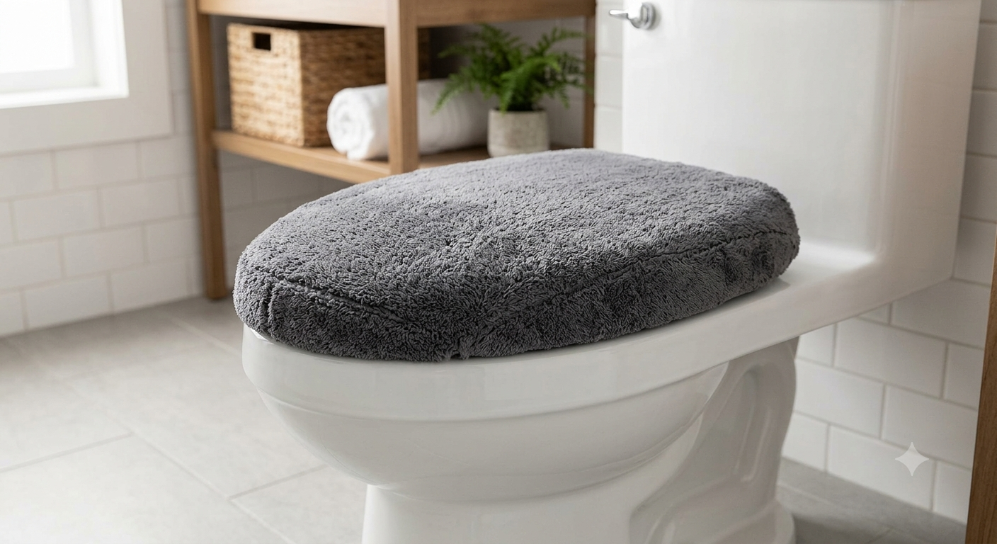 Microfiber Elongated Toilet Seat Cover 19.5"x 15"