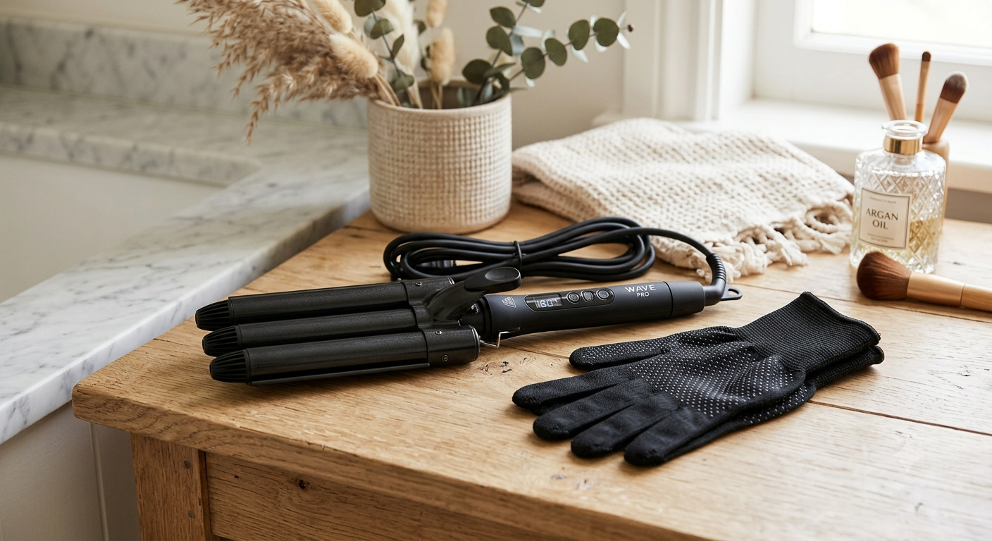 Wave Curling Iron with Gloves