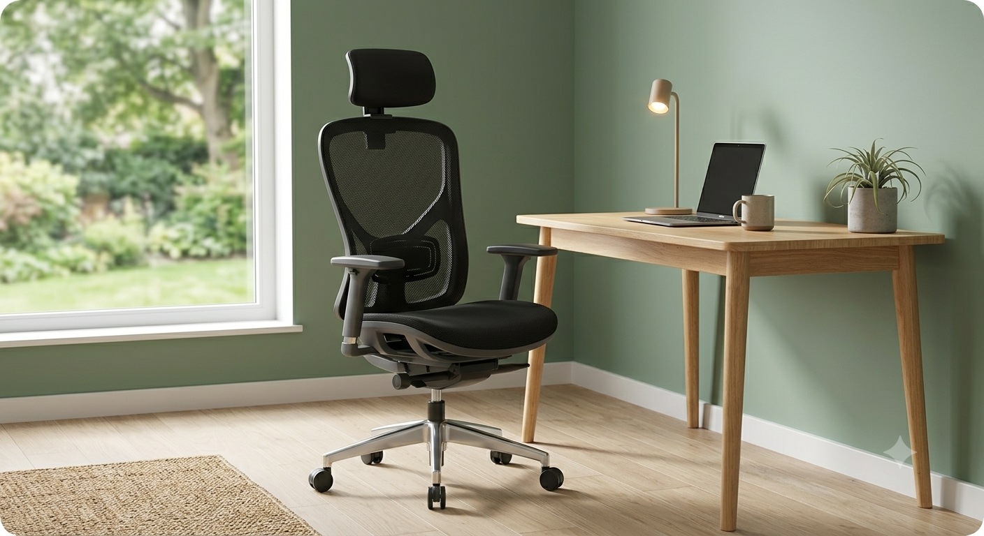 Ergonomic Office Chair with Adjustable Lumbar Support and Headrest