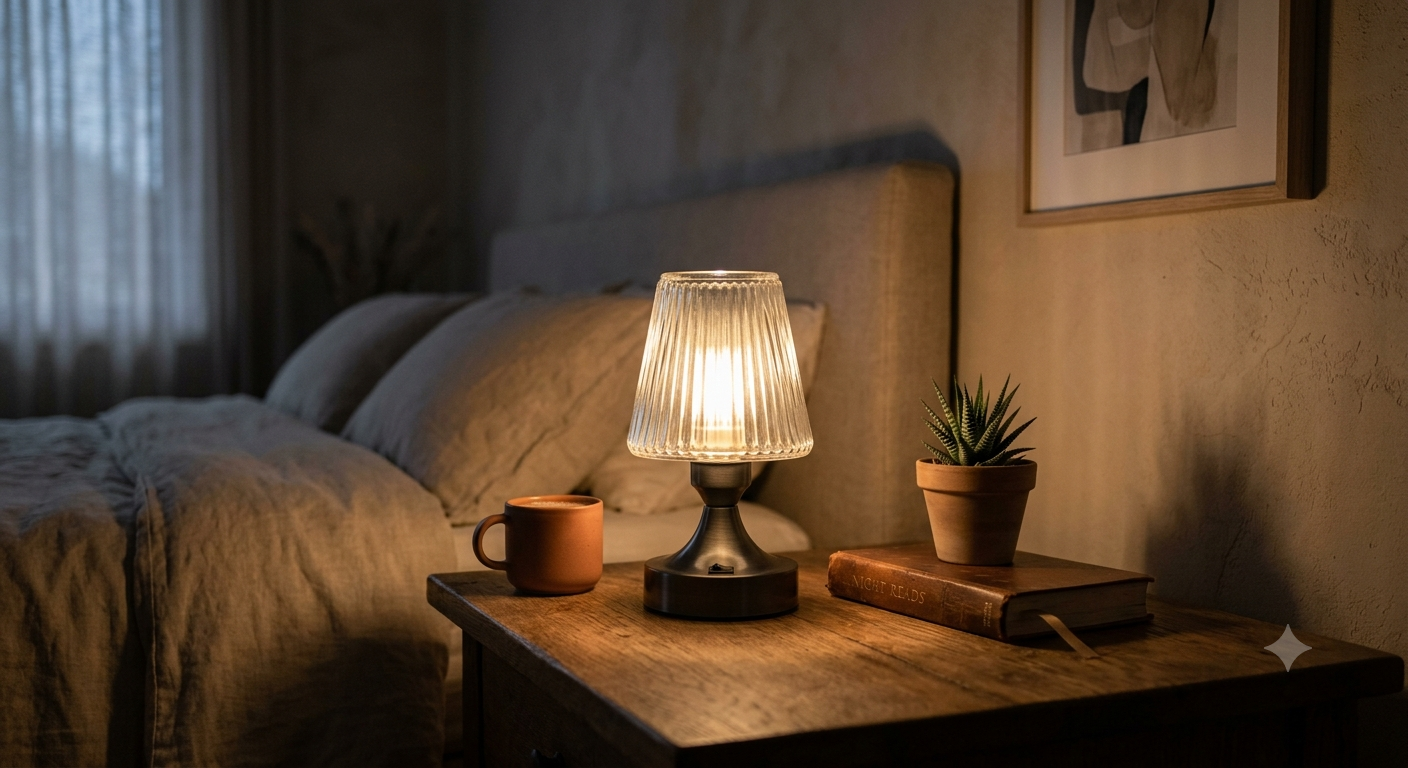 Battery Operated Lamp,Cordless Samll Glass
