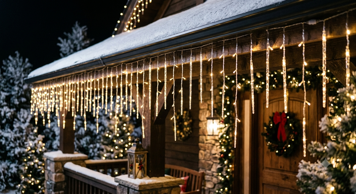 Icicle Christmas Lights, 16.4 FT 120 LEDs 8 Modes