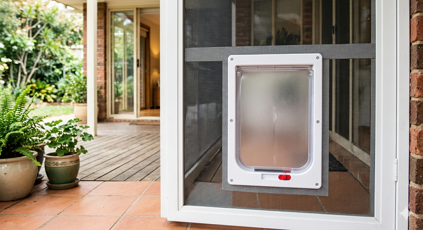 Cat Door for Screen Door with Flap Opening 8×10 inches