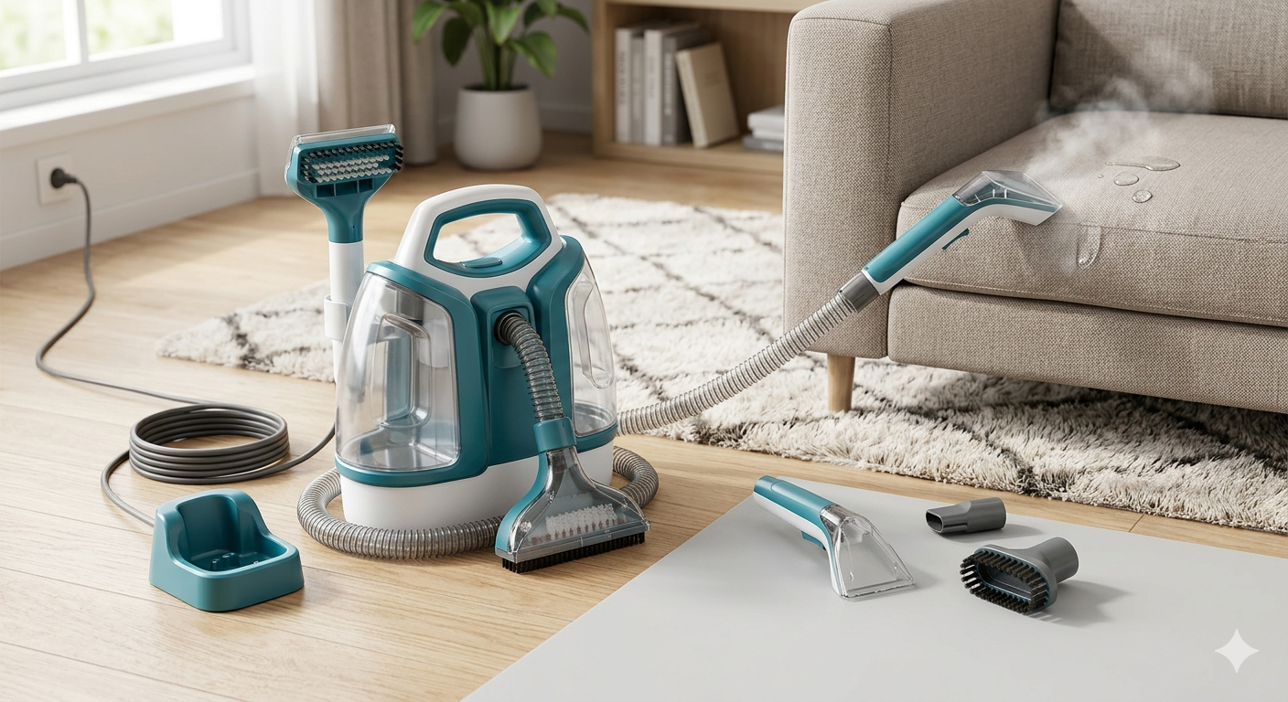 N20 Steam Carpet Cleaner Machine with Steam & Hot Water Wash, Portable Upholstery Cleaner with Self Cleaning