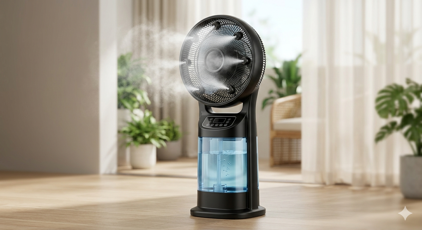 Misting Fan, Upgraded 4L Large Water Tank Mister Cooling Fan