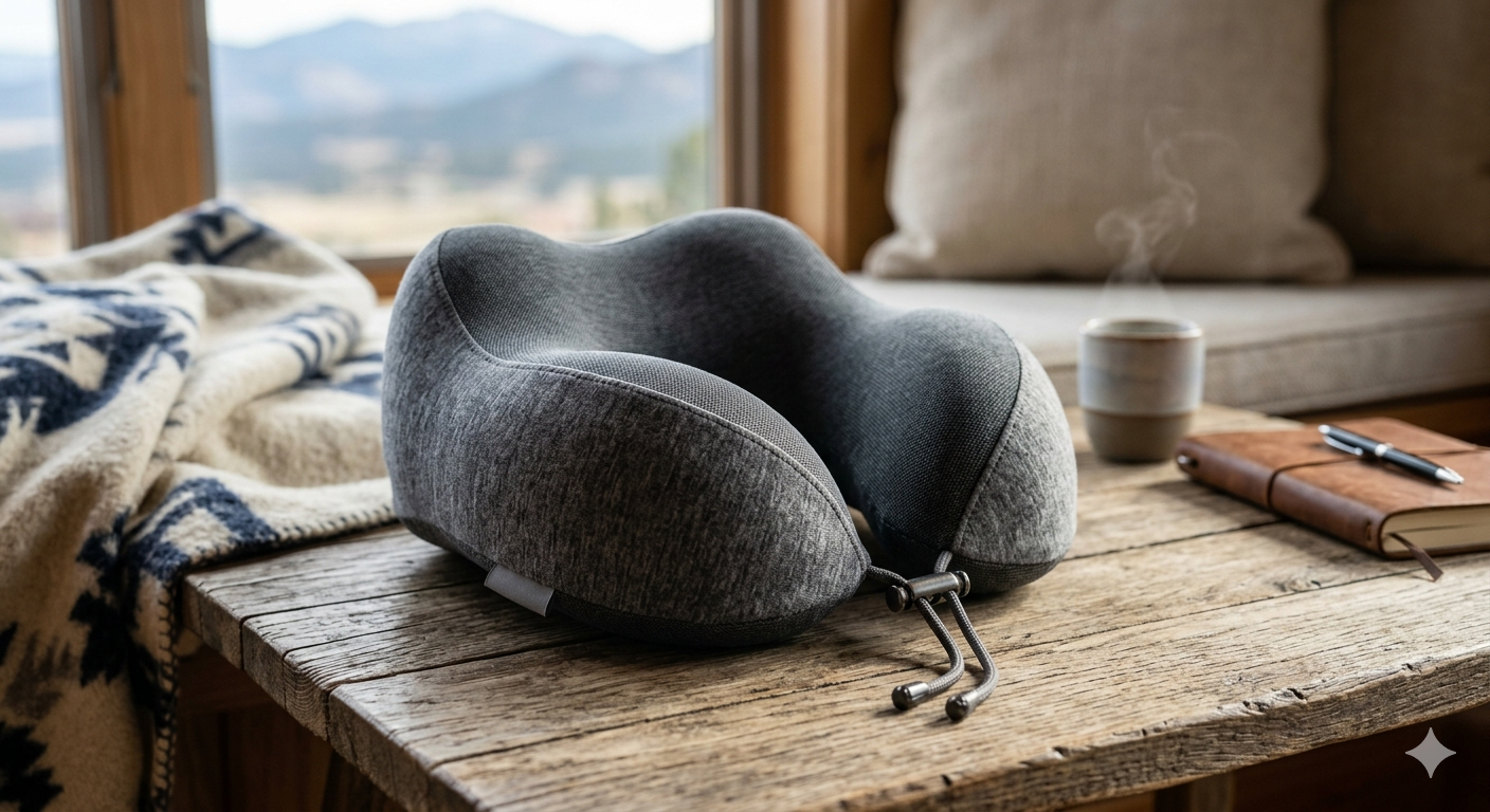 Travel Pillow, Memory Foam Neck Pillow with Ergonomic 360° Support