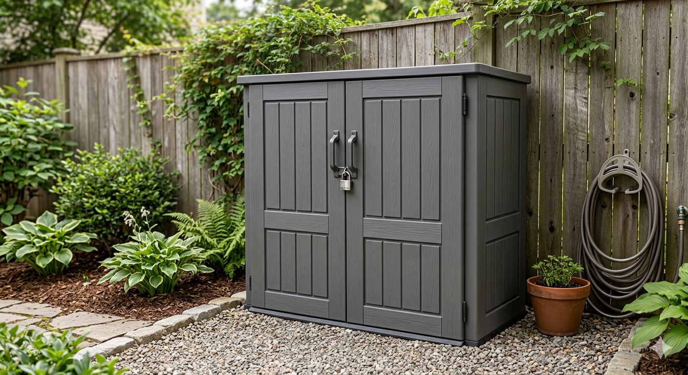 Outdoor Storage Cabinet 36 Cu Ft with Lockable Doors