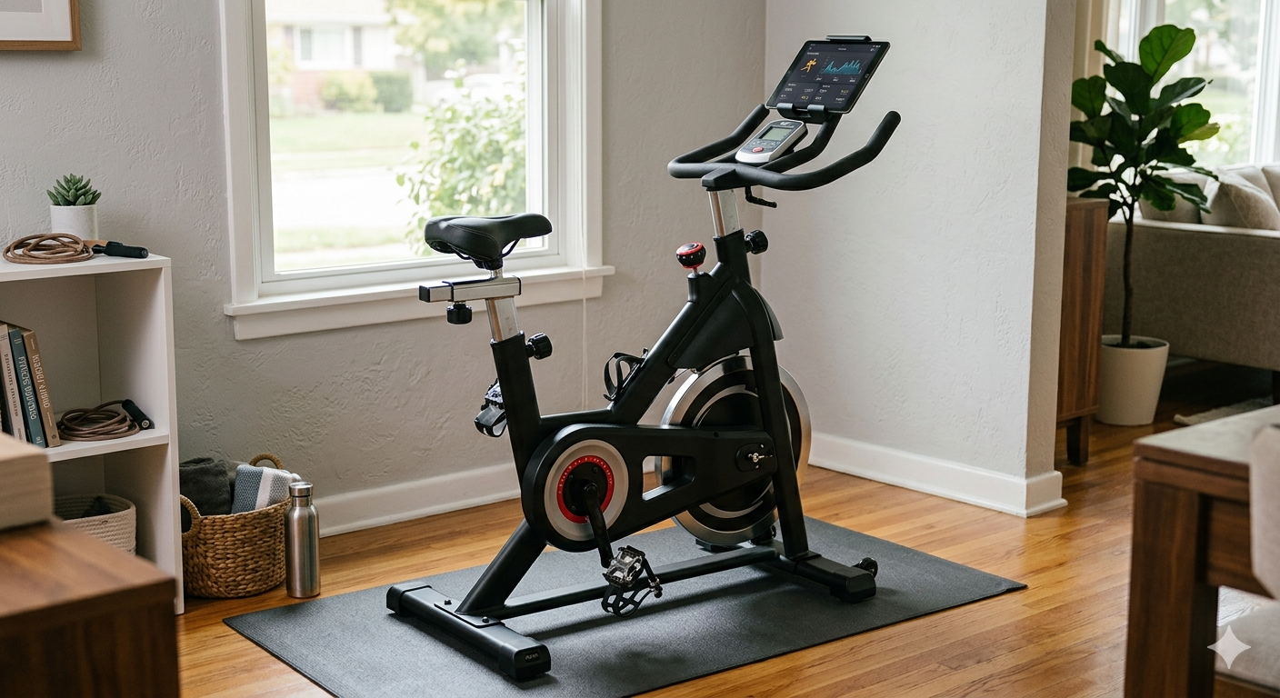 Exercise Bike, Adjustable Magnetic Resistance Stationary Bikes for Home with App Compatible