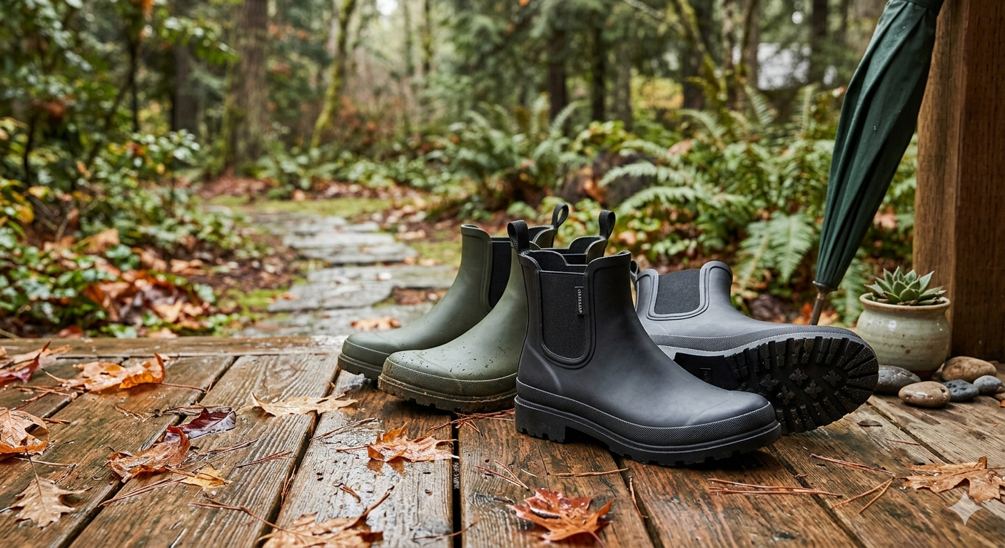 Women's Waterproof Chelsea Ankle Rain Boots