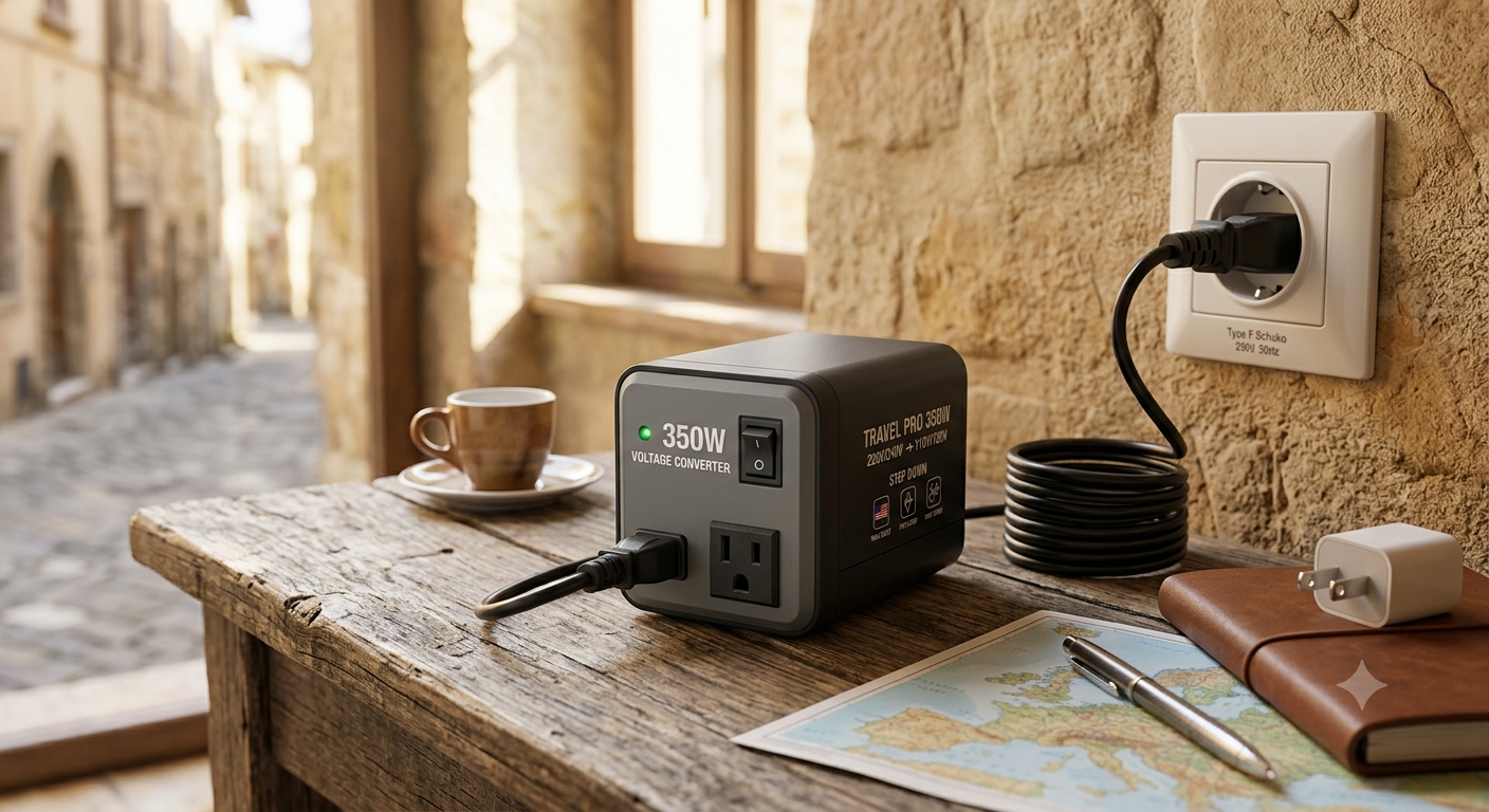 350W Travel Voltage Converter US to Europe