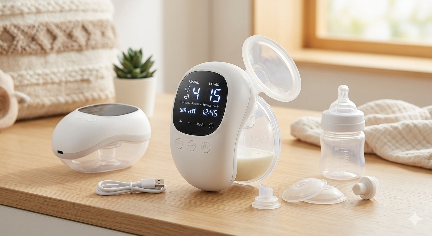 Hands Free Electric Breast Pump with 4 Modes and 15 Levels