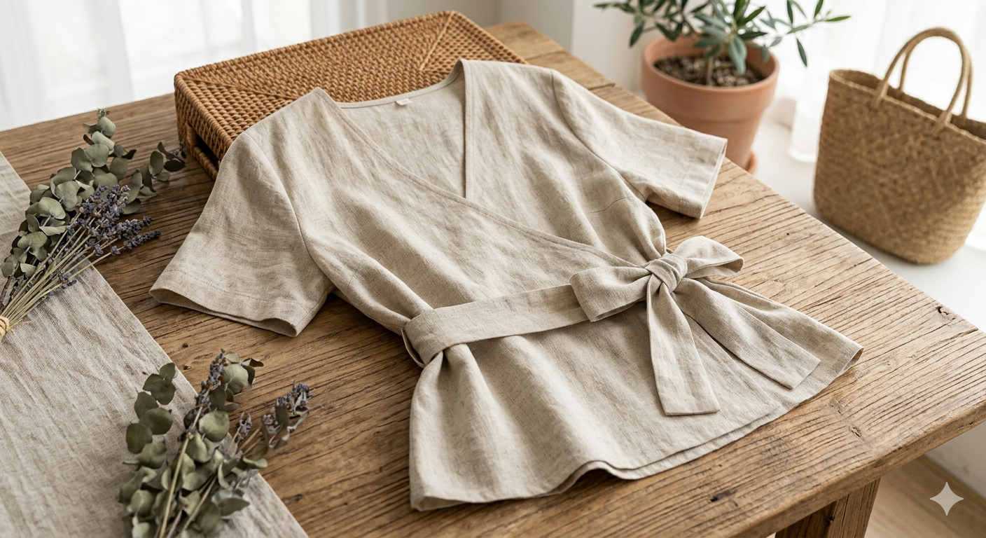Womens V Neck Wrap Side Knot Shirt Tie Waist Short Sleeve Top Summer Casual Cotton Linen Tunic Blouse