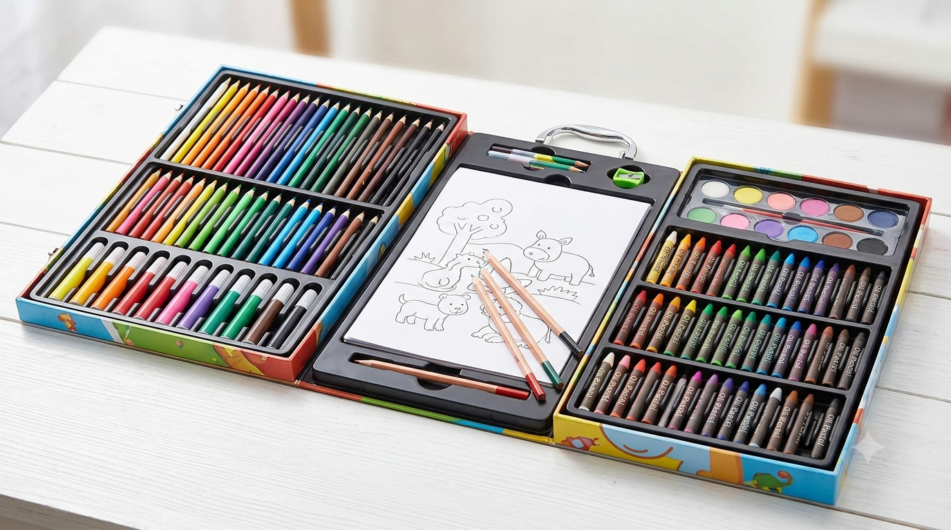 Sanyetral 60-Piece Coloring Set for Children