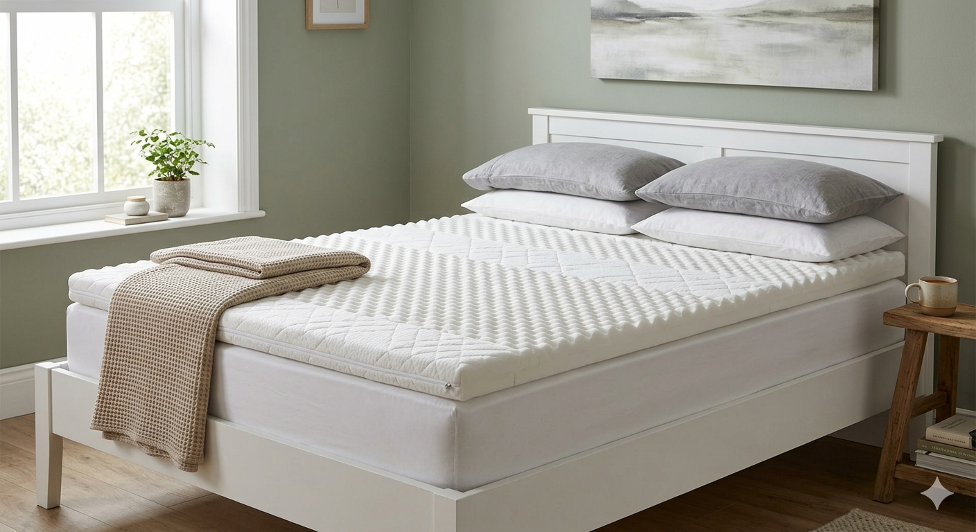 Mattress Topper 180 x 200 cm H3/H4, 7.5 cm Mattress