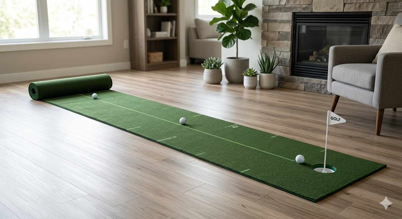 Putting Green Indoor - Golf Putting Mat boasts Genuine Green Speed and a Wrinkle-Free Surface