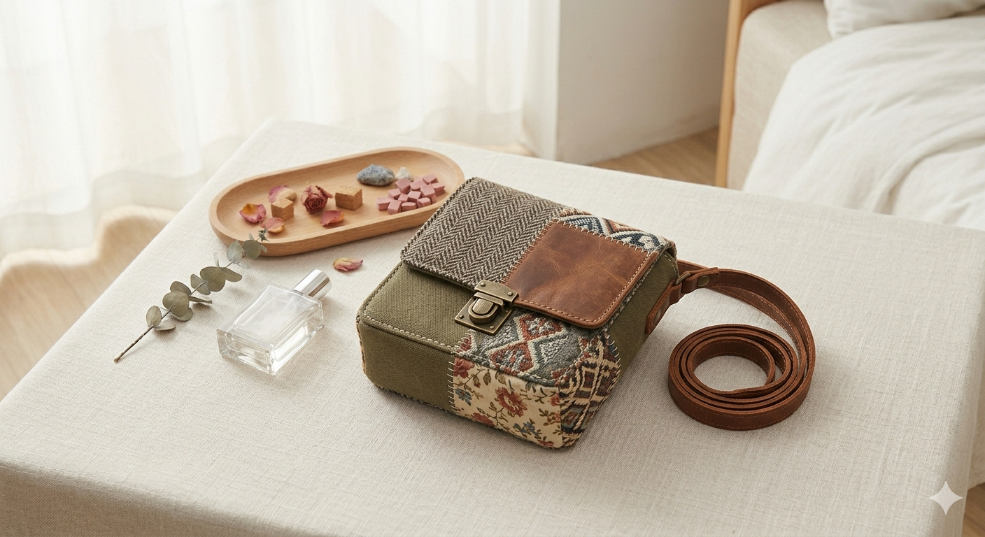 Fashion & Bags Patchwork Small Square Handbag