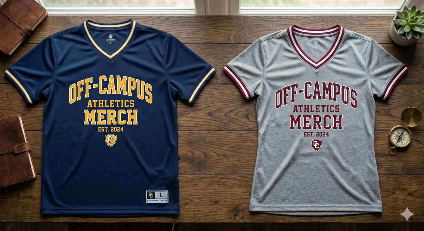 Off-Campus Merch Jersey V-Neck Sports T-Shirt for Men and Women
