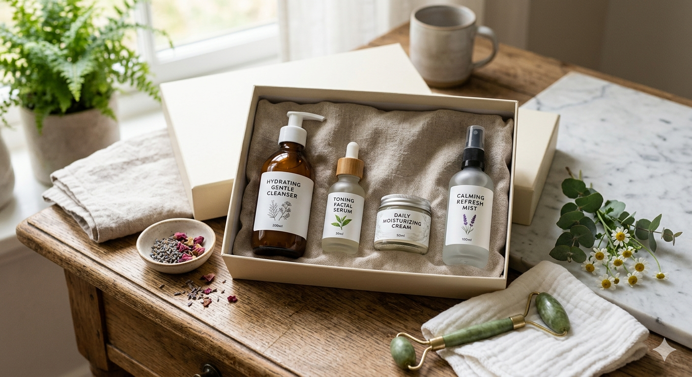 Skincare Routine Set - Facial Care Kit with Cleanser