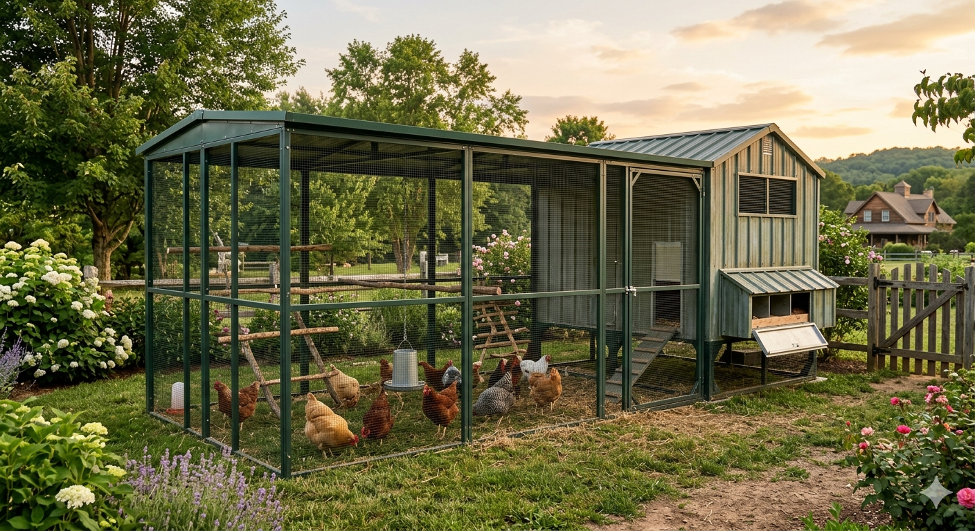 Large Metal Chicken Coop