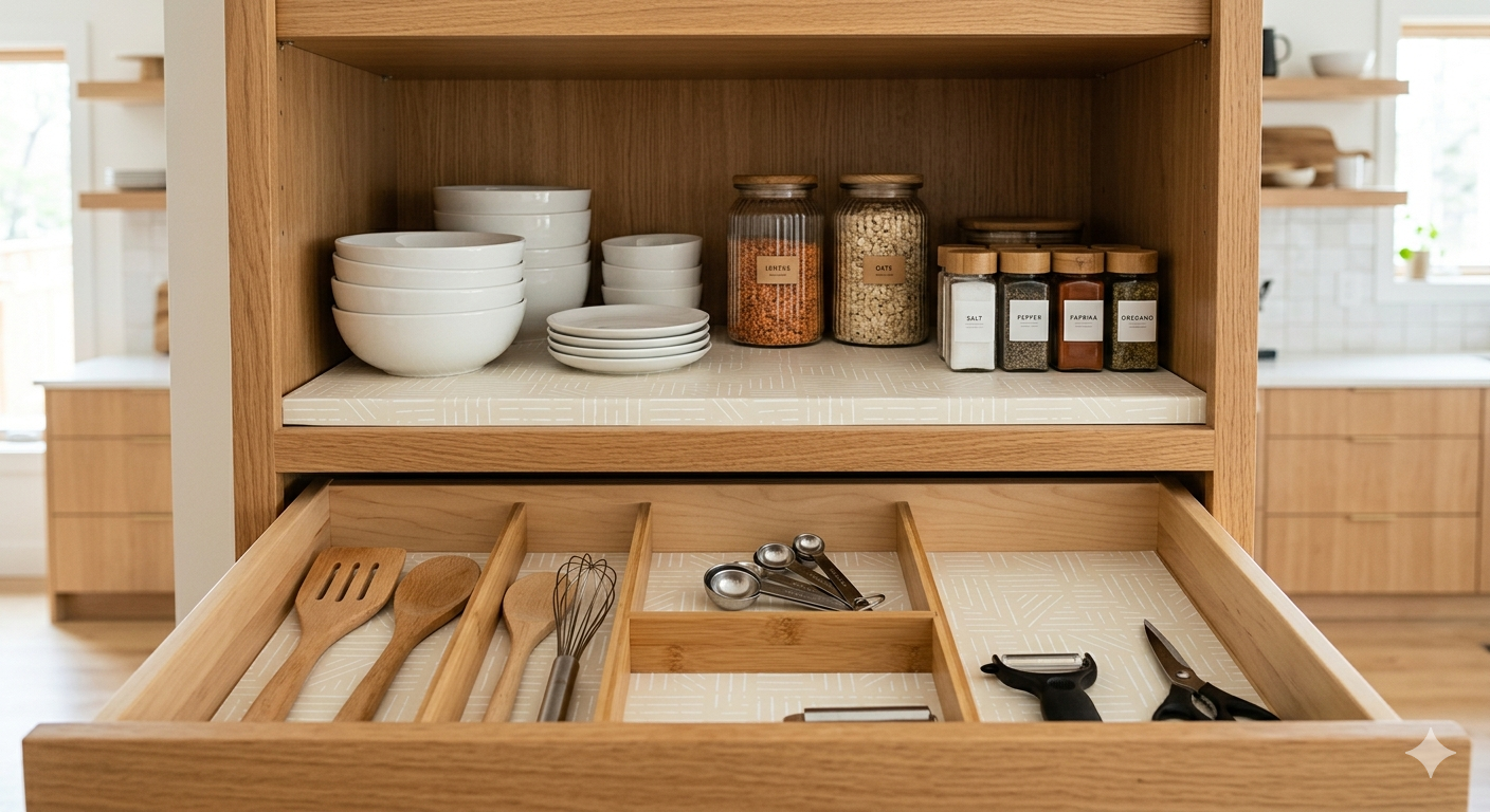 Shelf and Drawer Liner for Kitchen Cabinet