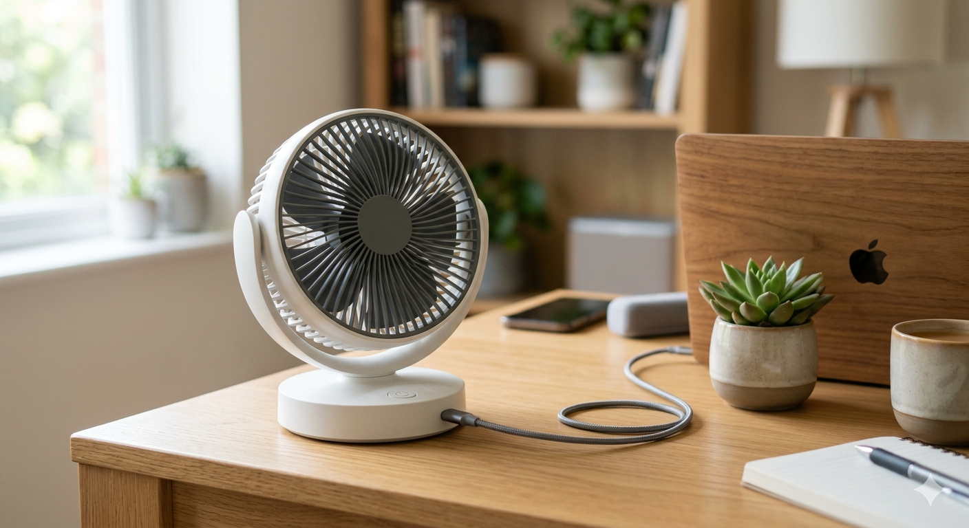 Table Fan USB Fan Small 2500 mAh Battery
