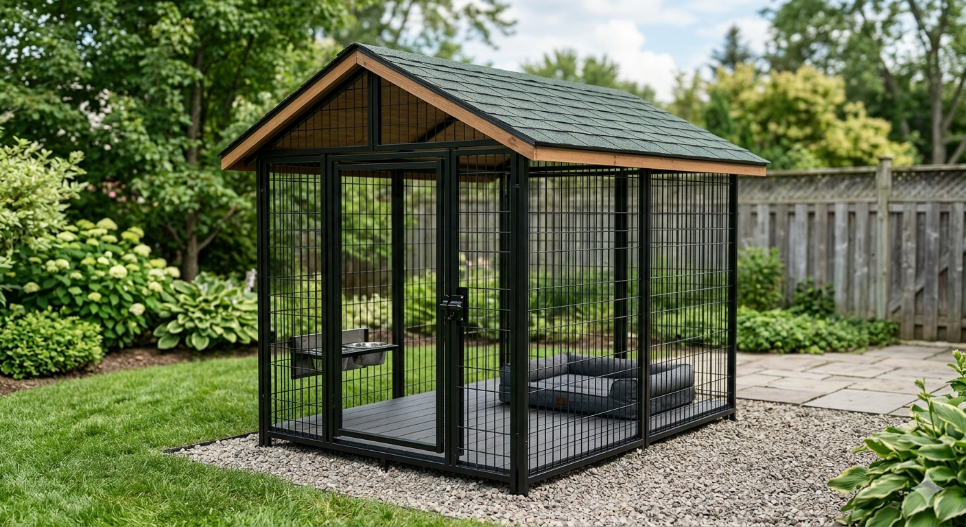 Outdoor Dog Kennel with Roof